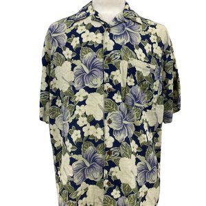 Vintage Rinnovato Men's Casual Multicolor Floral Hawaiian Shirts Size Large L